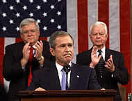 Jorge Bush en el Capitolio el 21 de septiembre de 2001