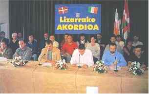 Acto de la firma del Acuerdo de Lizarra